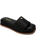 Lumiss Sandália Tamanco Feminino Flatform Confortável Chinelo Juta Lumiss