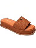 Lumiss Sandália Tamanco Feminino Flatform Confortável Chinelo Juta Lumiss