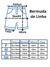 Bermuda Linho Masculino Com Cordão