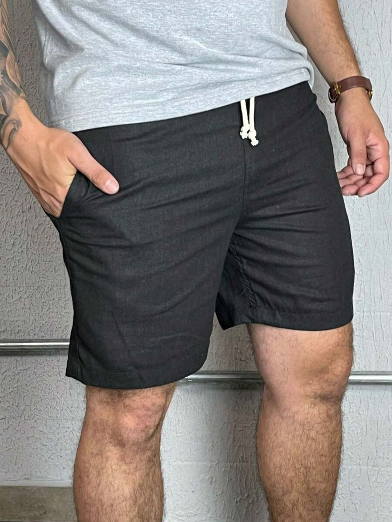 Bermuda Linho Masculino Com Cordão