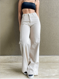 Calça Wide Leg Pantalona Jeans Feminina Cintura Alta Levanta Bumbum