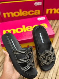 Sandália Feminina Moleca Original Com Glitter