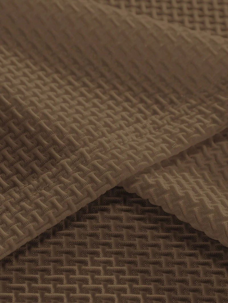 Manfinity Homme Camisa Polo Casual Masculina Sólida e Texturizada para o Verão, para Golfe