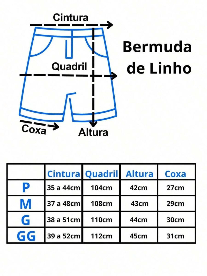 Bermuda Linho Masculino Com Cordão