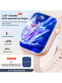 Hwagol Relógio Inteligente Atualizado 2025 (Atender/Fazer Chamadas), Tela de 1,85 Polegadas, Capacidade de Bateria de 230mAh, Relógio Inteligente Adequado para Homens e Mulheres, Rastreador de Fitness, Vários Modos Esportivos, Contador de Passos e Caloria