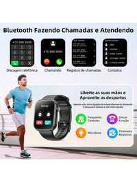Hwagol Relógio Inteligente Atualizado 2025 (Atender/Fazer Chamadas), Tela de 1,85 Polegadas, Capacidade de Bateria de 230mAh, Relógio Inteligente Adequado para Homens e Mulheres, Rastreador de Fitness, Vários Modos Esportivos, Contador de Passos e Caloria