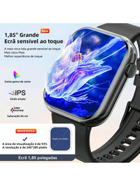 Hwagol Relógio Inteligente Atualizado 2025 (Atender/Fazer Chamadas), Tela de 1,85 Polegadas, Capacidade de Bateria de 230mAh, Relógio Inteligente Adequado para Homens e Mulheres, Rastreador de Fitness, Vários Modos Esportivos, Contador de Passos e Caloria