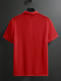 Manfinity Homme Camisa Polo Casual Masculina Sólida e Texturizada para o Verão, para Golfe