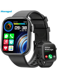 Hwagol Relógio Inteligente Atualizado 2025 (Atender/Fazer Chamadas), Tela de 1,85 Polegadas, Capacidade de Bateria de 230mAh, Relógio Inteligente Adequado para Homens e Mulheres, Rastreador de Fitness, Vários Modos Esportivos, Contador de Passos e Caloria