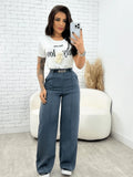 Calça Pantalona Alfaiataria Com Cinto Tendencia Outono Primavera 2025