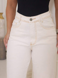 Calça Jeans Feminina Pantalona Wide Leg 100% Jeans Boca Larga Gaven Tecido Grosso Premium Boca de Sino