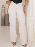 Calça Jeans Feminina Pantalona Wide Leg 100% Jeans Boca Larga Gaven Tecido Grosso Premium Boca de Sino