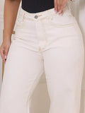 Calça Jeans Feminina Wide Leg Tecido 100% Jeans Cintura Alta Na Promoção
