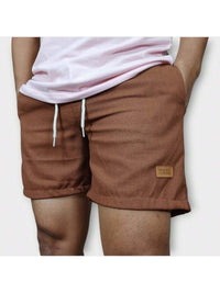 Kit 3 Shorts De Linho Premium Shorts Mauricinho Masculino Casual Basico Confortavel Detalhe Etiqueta De Couro