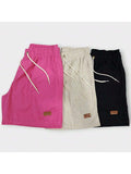 Kit 3 Shorts De Linho Premium Shorts Mauricinho Masculino Casual Basico Confortavel Detalhe Etiqueta De Couro