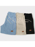 Kit 3 Shorts De Linho Premium Shorts Mauricinho Masculino Casual Basico Confortavel Detalhe Etiqueta De Couro