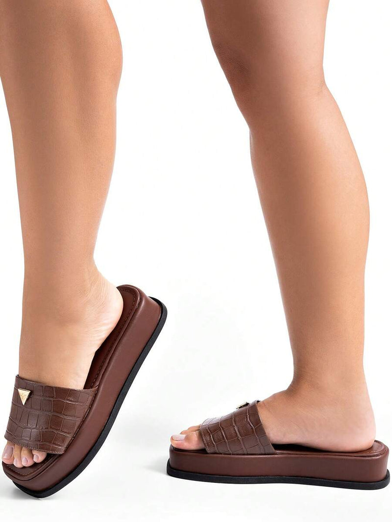 Lumiss Sandália Tamanco Feminino Flatform Confortável Chinelo Juta Lumiss