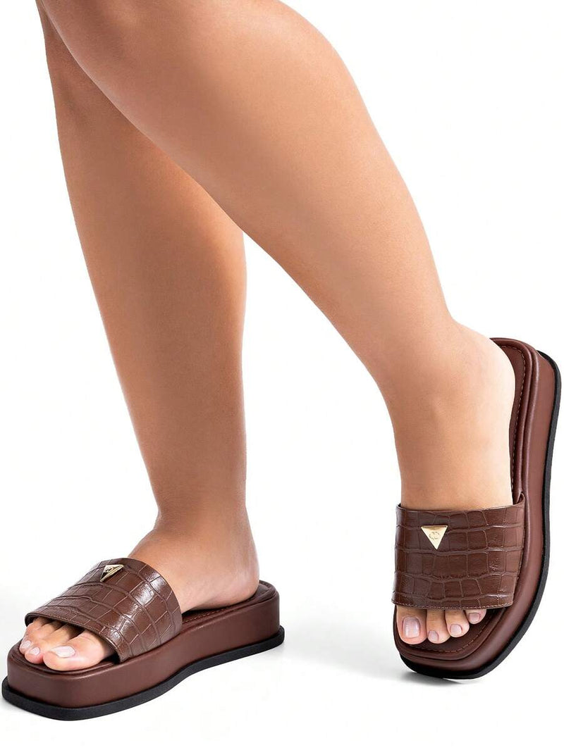 Lumiss Sandália Tamanco Feminino Flatform Confortável Chinelo Juta Lumiss