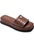 Lumiss Sandália Tamanco Feminino Flatform Confortável Chinelo Juta Lumiss