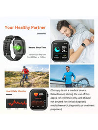 Hwagol Relógio Inteligente Atualizado 2025 (Atender/Fazer Chamadas), Tela de 1,85 Polegadas, Capacidade de Bateria de 230mAh, Relógio Inteligente Adequado para Homens e Mulheres, Rastreador de Fitness, Vários Modos Esportivos, Contador de Passos e Caloria