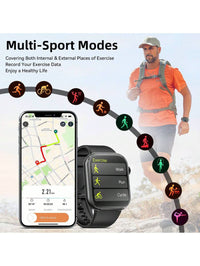 Hwagol Relógio Inteligente Atualizado 2025 (Atender/Fazer Chamadas), Tela de 1,85 Polegadas, Capacidade de Bateria de 230mAh, Relógio Inteligente Adequado para Homens e Mulheres, Rastreador de Fitness, Vários Modos Esportivos, Contador de Passos e Caloria