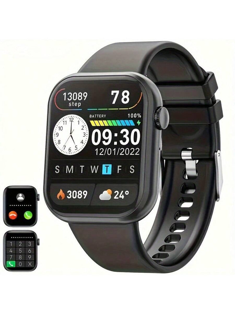 Hwagol Relógio Inteligente Atualizado 2025 (Atender/Fazer Chamadas), Tela de 1,85 Polegadas, Capacidade de Bateria de 230mAh, Relógio Inteligente Adequado para Homens e Mulheres, Rastreador de Fitness, Vários Modos Esportivos, Contador de Passos e Caloria