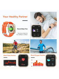 Hwagol Relógio Inteligente Atualizado 2025 (Atender/Fazer Chamadas), Tela de 1,85 Polegadas, Capacidade de Bateria de 230mAh, Relógio Inteligente Adequado para Homens e Mulheres, Rastreador de Fitness, Vários Modos Esportivos, Contador de Passos e Caloria