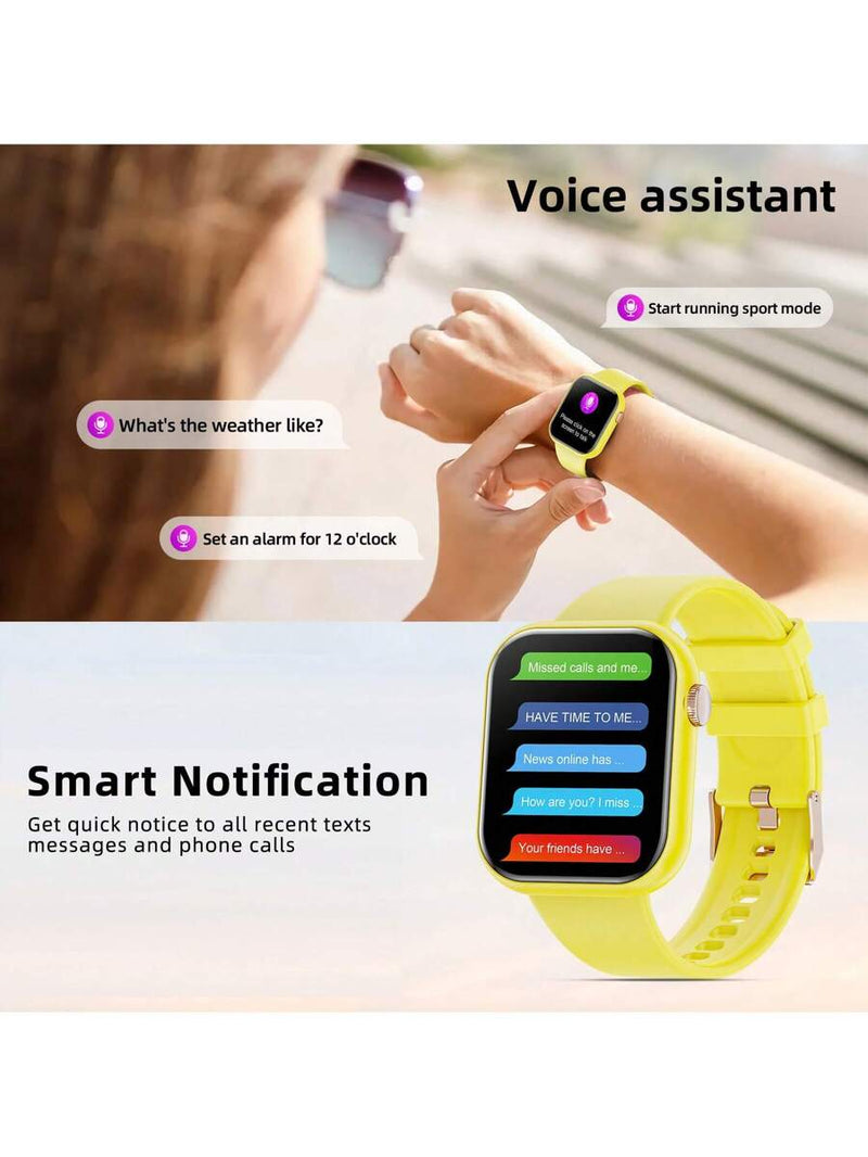 Hwagol Relógio Inteligente Atualizado 2025 (Atender/Fazer Chamadas), Tela de 1,85 Polegadas, Capacidade de Bateria de 230mAh, Relógio Inteligente Adequado para Homens e Mulheres, Rastreador de Fitness, Vários Modos Esportivos, Contador de Passos e Caloria