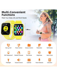 Hwagol Relógio Inteligente Atualizado 2025 (Atender/Fazer Chamadas), Tela de 1,85 Polegadas, Capacidade de Bateria de 230mAh, Relógio Inteligente Adequado para Homens e Mulheres, Rastreador de Fitness, Vários Modos Esportivos, Contador de Passos e Caloria