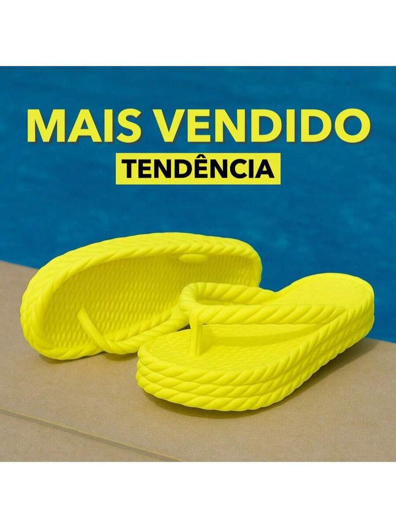 Sandália Plataforma Trança Nuvem Feminina Moda Confortável Leve Macio