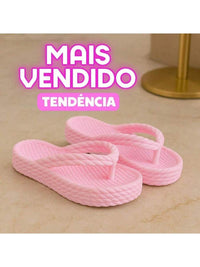Sandália Plataforma Trança Nuvem Feminina Moda Confortável Leve Macio