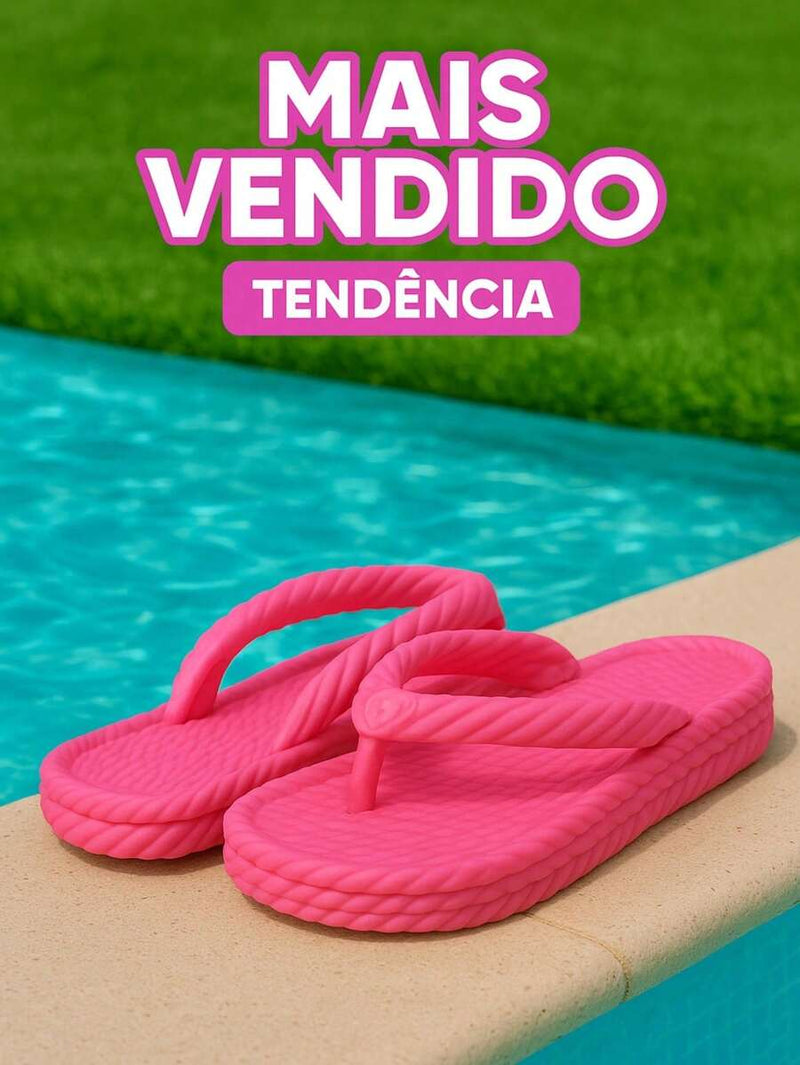 Sandália Plataforma Trança Nuvem Feminina Moda Confortável Leve Macio