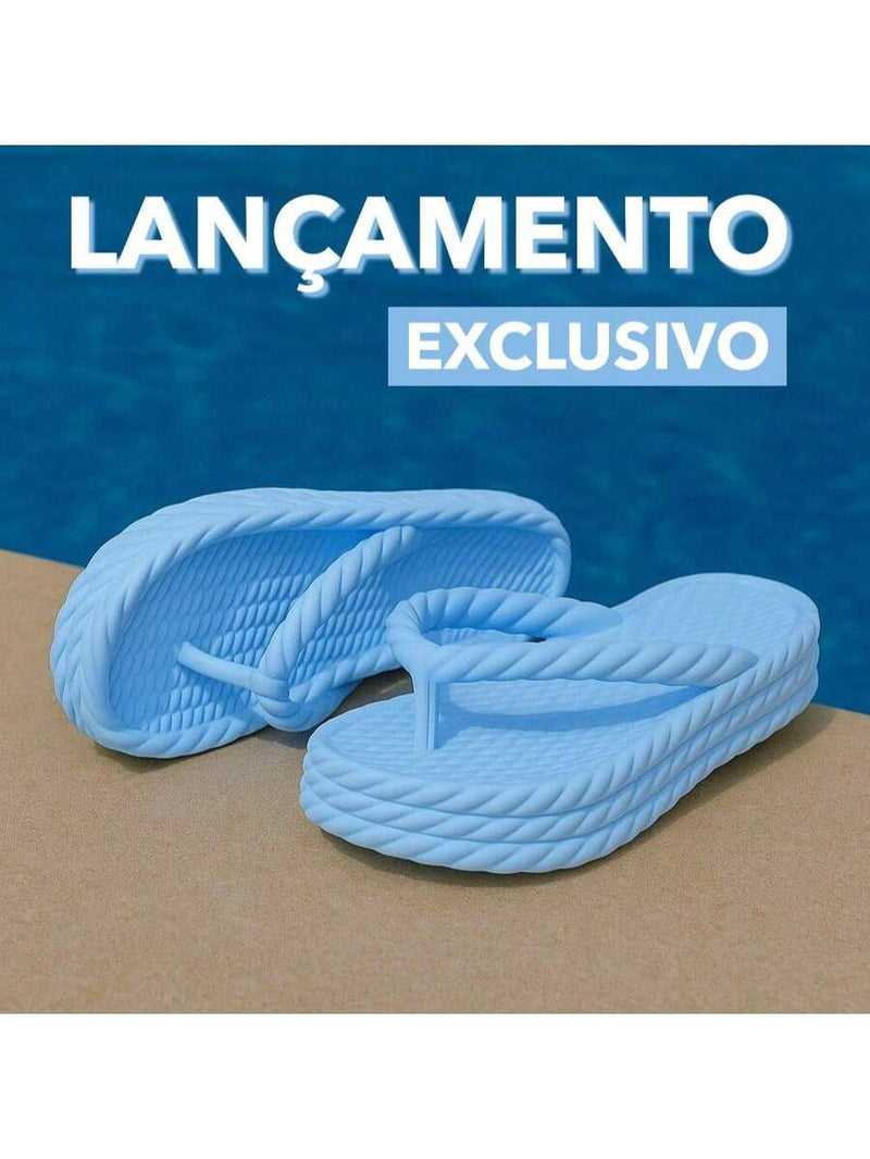 Sandália Plataforma Trança Nuvem Feminina Moda Confortável Leve Macio