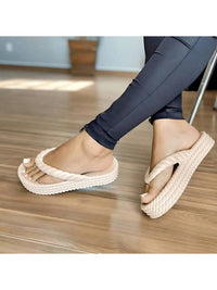 Sandália Plataforma Trança Nuvem Feminina Moda Confortável Leve Macio