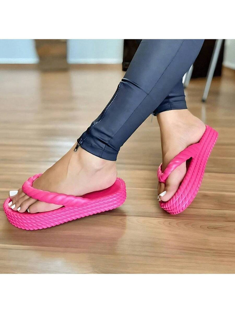 Sandália Plataforma Trança Nuvem Feminina Moda Confortável Leve Macio
