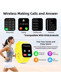 Hwagol Relógio Inteligente Atualizado 2025 (Atender/Fazer Chamadas), Tela de 1,85 Polegadas, Capacidade de Bateria de 230mAh, Relógio Inteligente Adequado para Homens e Mulheres, Rastreador de Fitness, Vários Modos Esportivos, Contador de Passos e Caloria