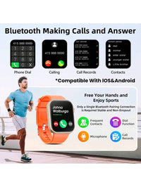 Hwagol Relógio Inteligente Atualizado 2025 (Atender/Fazer Chamadas), Tela de 1,85 Polegadas, Capacidade de Bateria de 230mAh, Relógio Inteligente Adequado para Homens e Mulheres, Rastreador de Fitness, Vários Modos Esportivos, Contador de Passos e Caloria