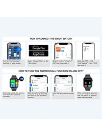 Hwagol Relógio Inteligente Atualizado 2025 (Atender/Fazer Chamadas), Tela de 1,85 Polegadas, Capacidade de Bateria de 230mAh, Relógio Inteligente Adequado para Homens e Mulheres, Rastreador de Fitness, Vários Modos Esportivos, Contador de Passos e Caloria