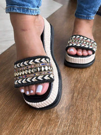 Sandália Tamanco Feminina Detalhe em Pedraria Confortável Luxo Moda