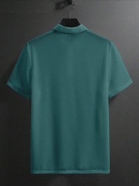 Manfinity Homme Camisa Polo Casual Masculina Sólida e Texturizada para o Verão, para Golfe