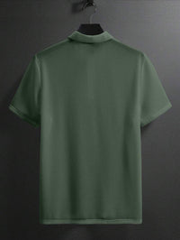 Manfinity Homme Camisa Polo Casual Masculina Sólida e Texturizada para o Verão, para Golfe