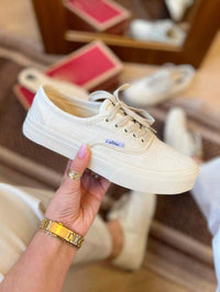 Tenis Calce Facil moda Slip On Bege Linho Casual Confortavel Tênis branco feminino