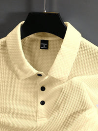 Manfinity Homme Camisa Polo Casual Masculina Sólida e Texturizada para o Verão, para Golfe