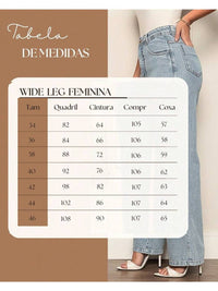 Calça Jeans Feminina Pantalona Wide Leg 100% Jeans Boca Larga Gaven Tecido Grosso Premium Boca de Sino