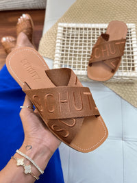 Sandália Feminina Rasteira Flat X Bordado Estilosa Elegante Moda Blogueira Verão Leve Macia Rasteirinha Confortável