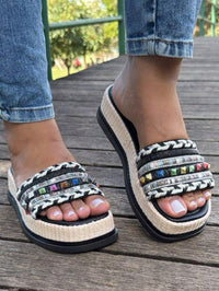 Sandália Tamanco Feminina Detalhe em Pedraria Confortável Luxo Moda