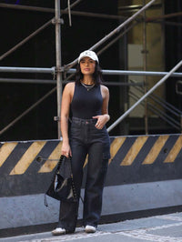 Calça Feminina Cargo Wide leg Jeans Elegante premium Excelente qualidade