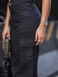Calça Feminina Cargo Wide leg Jeans Elegante premium Excelente qualidade