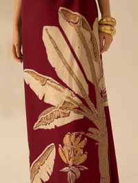 CAJUNI Vestido Boho Feminino Estampa de Árvore de Banana, Vestido Preto Casual de Verão com Amarração Oca na Cintura Sem Mangas, Vestido Casual de Férias