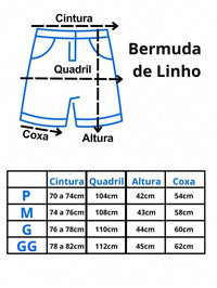 Bermuda Linho Masculino Com Cordão